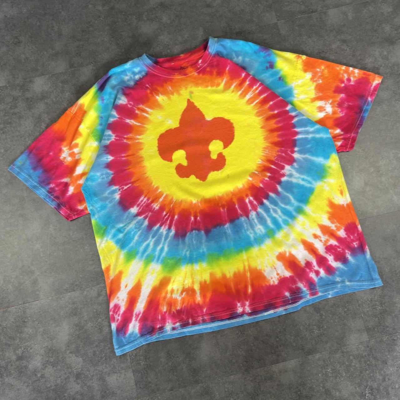 Boy Scouts of America T 2000s Y2K logo print Tie Dye design