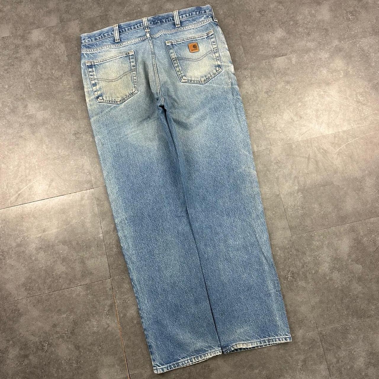 Carhartt 2000s dungaree workwear comfort fit denim cargo trousers