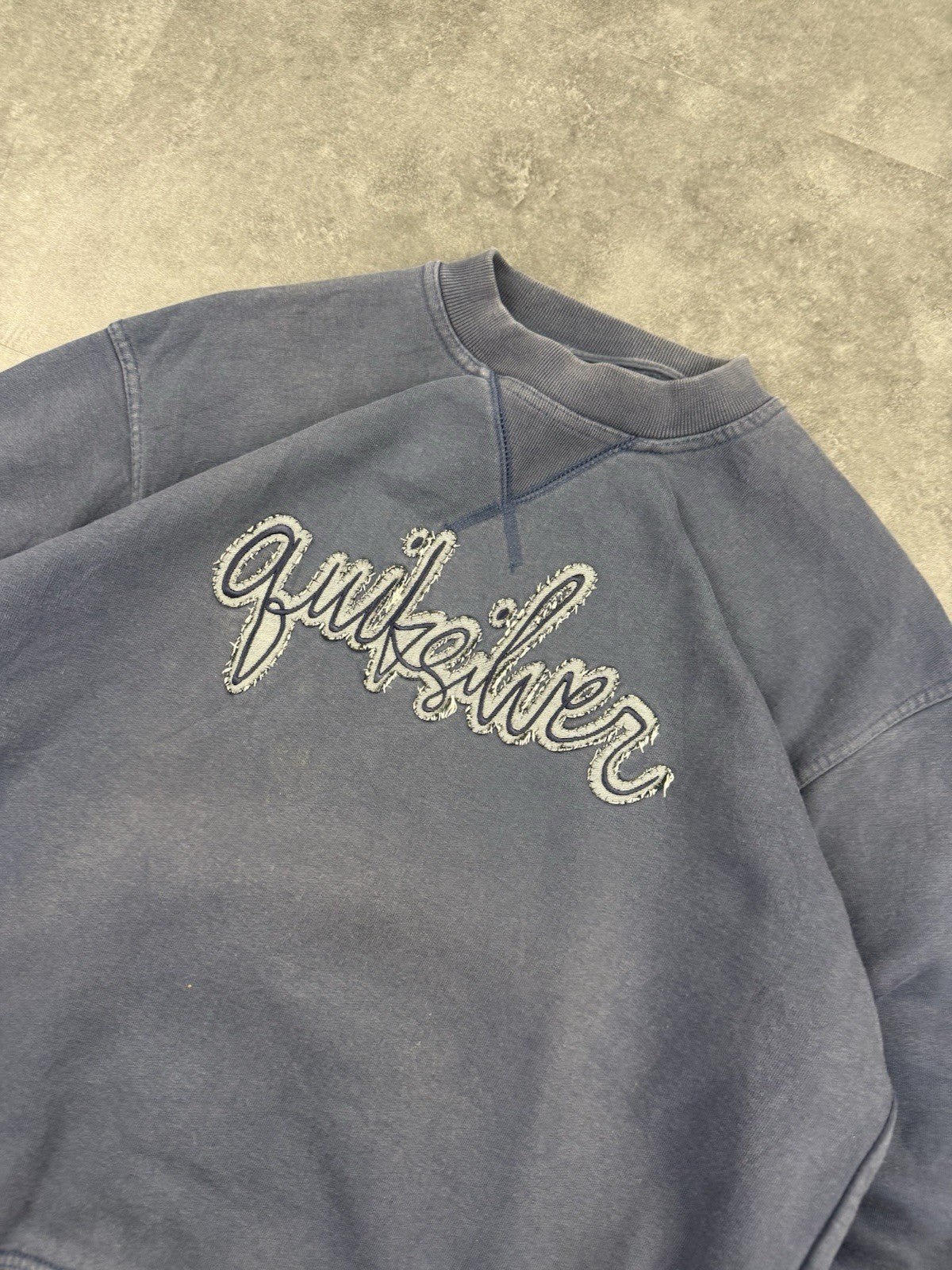 Vintage Quicksilver Sweatshirt 90s Y2k Surf Embroidered Logo Blue Size Large