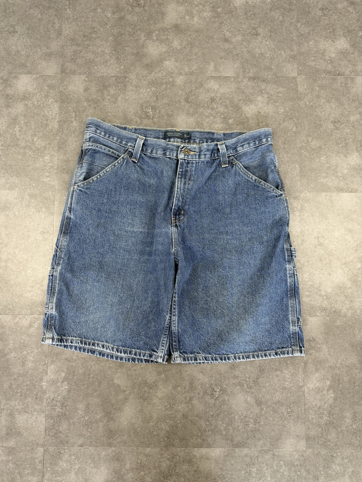 Faded Glory Vintage Baggy Carpenter 90s Y2K Denim Jorts Shorts Skate Workwear 38