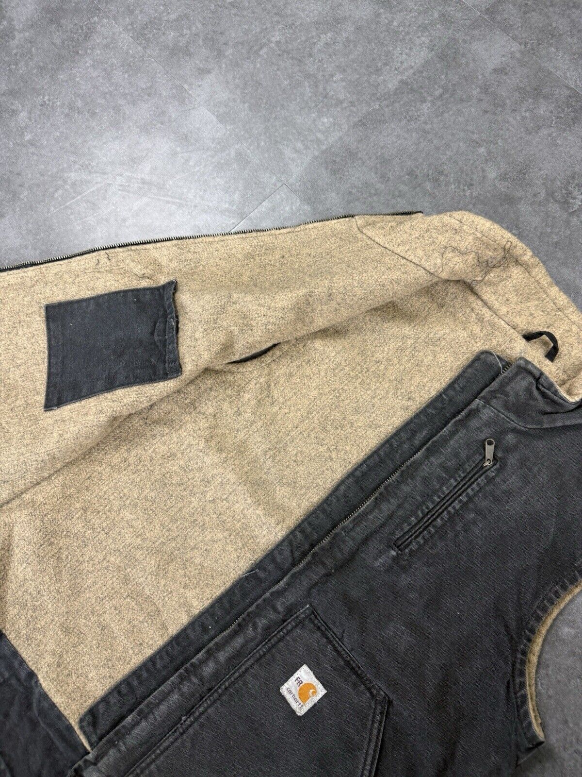 Carhartt Gilet Vest Black Fleece Sherpa Lined Chore Workwear Womens Jacket S