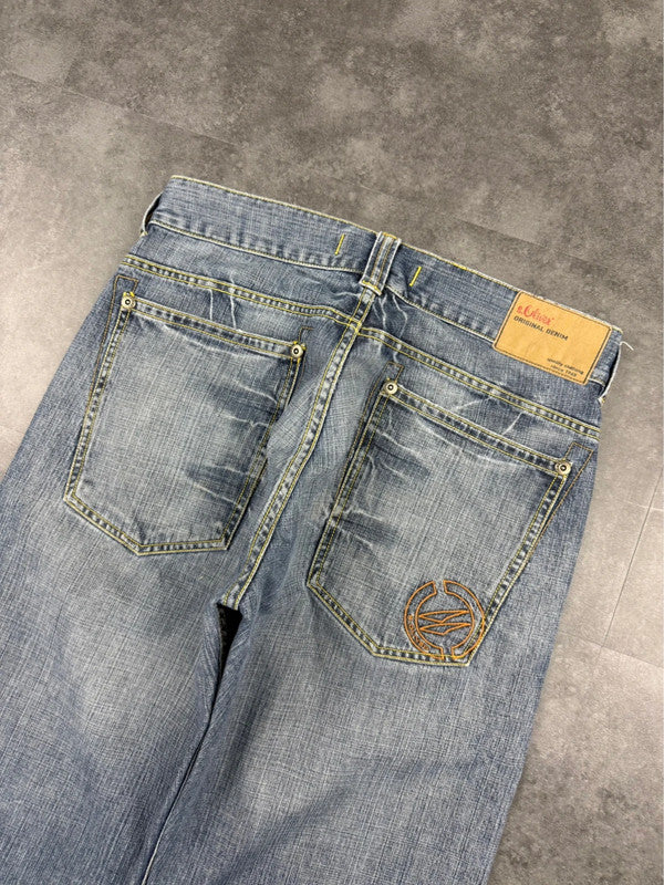 2000s HipHop Vintage Embroidered Denim Shorts Jorts y2k 90s