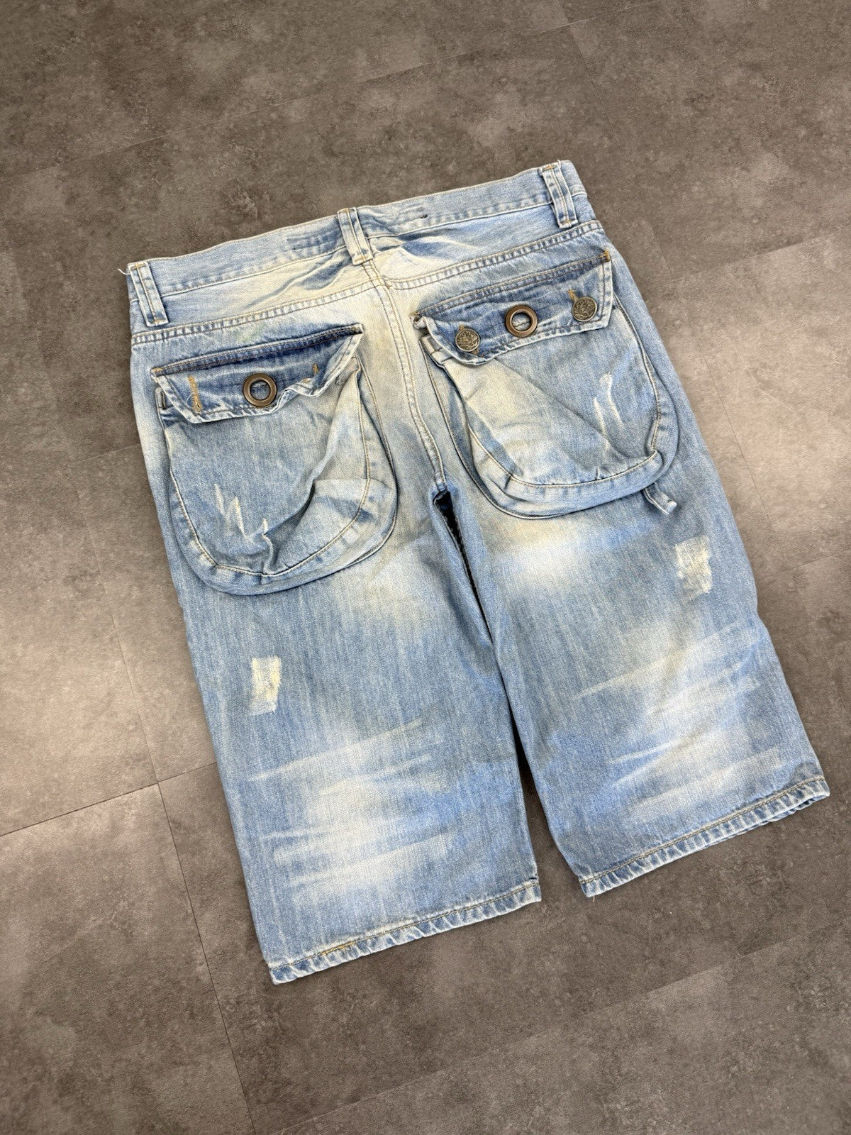 Baggy Denim Jorts Jeans Shorts Vintage Skater Grunge Hip Hop Y2K Rave 34W