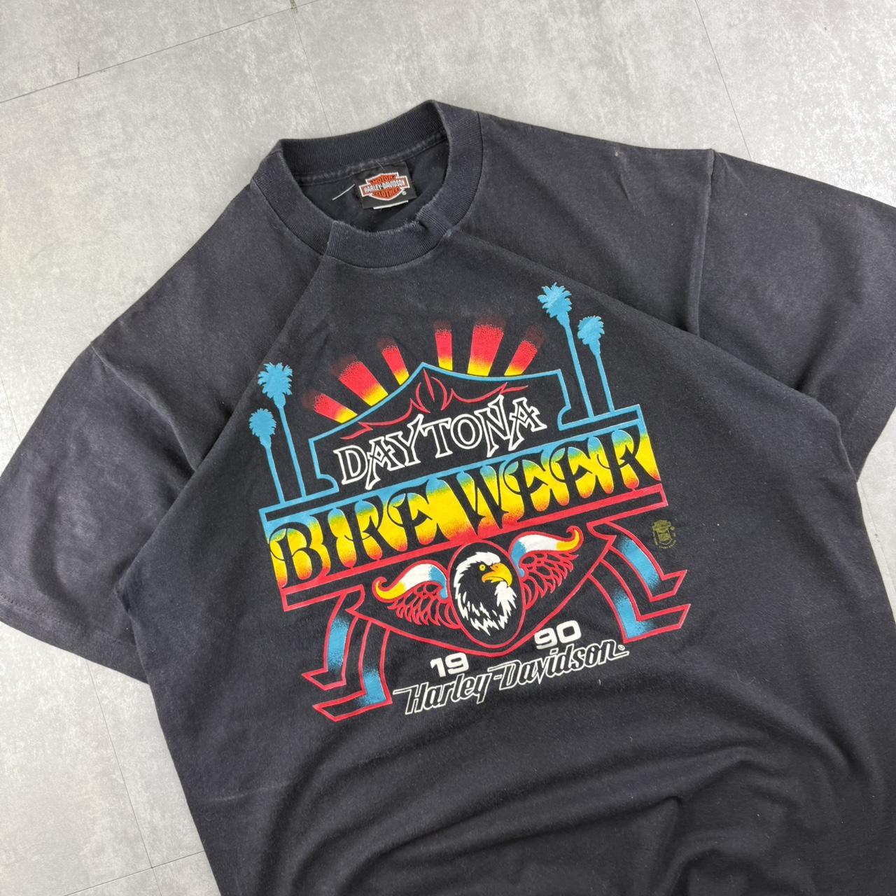 Harley Davidson 2000s biker spellout T shirt