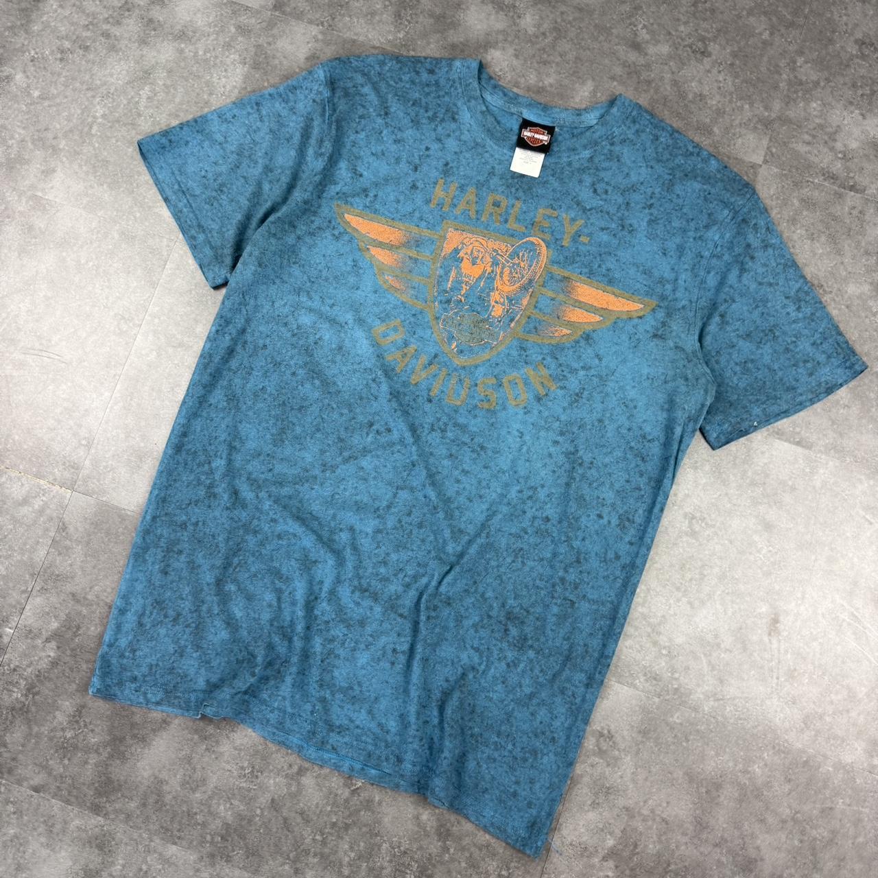 Harley Davidson 2000s biker motorcycle logo Spellout graphic T shirt