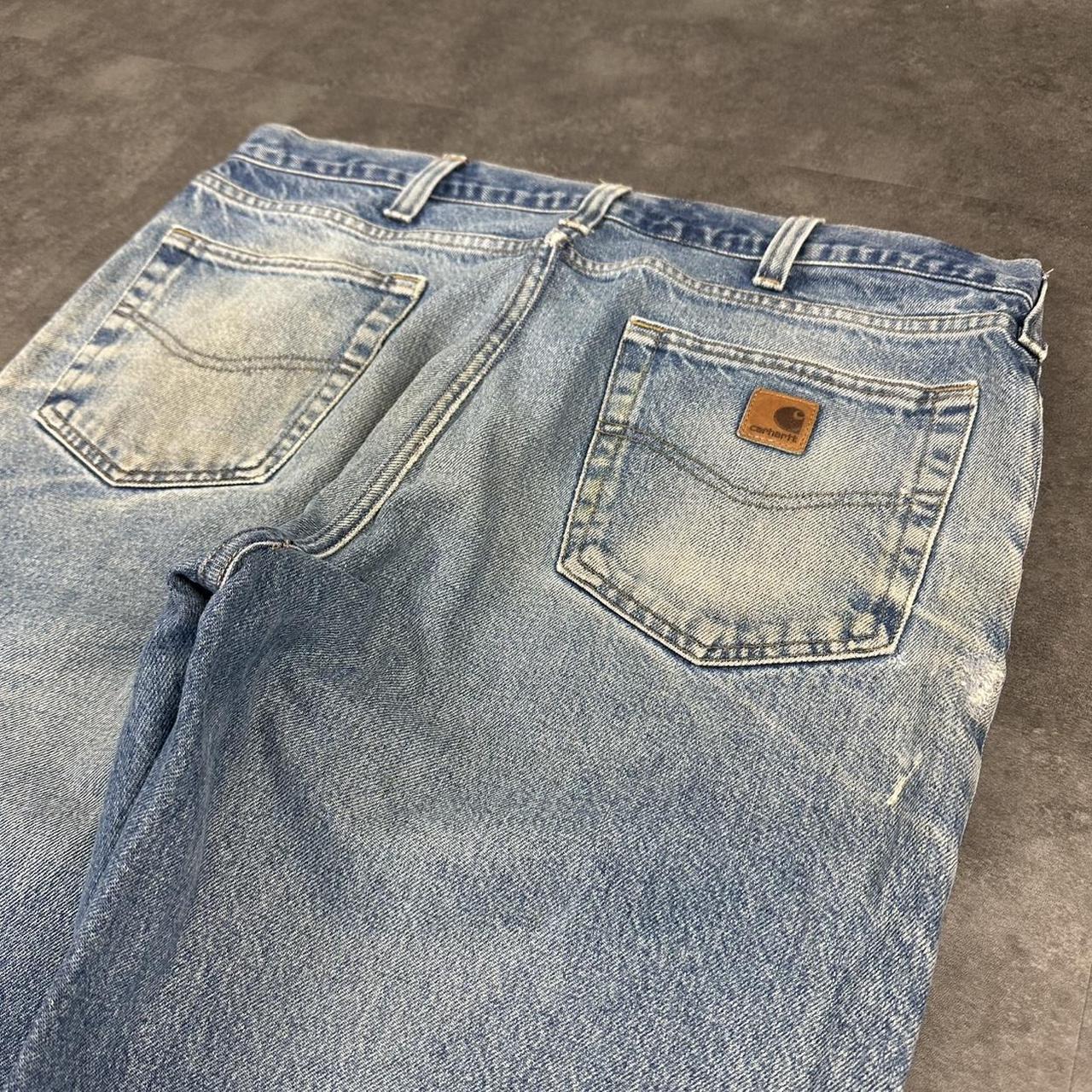 Carhartt 2000s dungaree workwear comfort fit denim cargo trousers