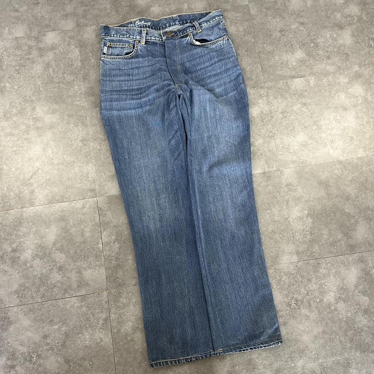 Carhartt 2000s dungaree workwear comfort fit denim cargo trousers