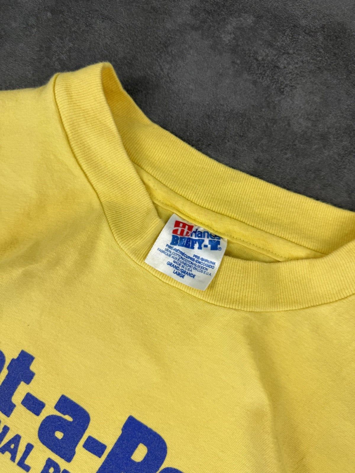 Single Stitch Hanes Beefy Boot-a-Pest Vintage 90s Made in USA T-Shirt Size L