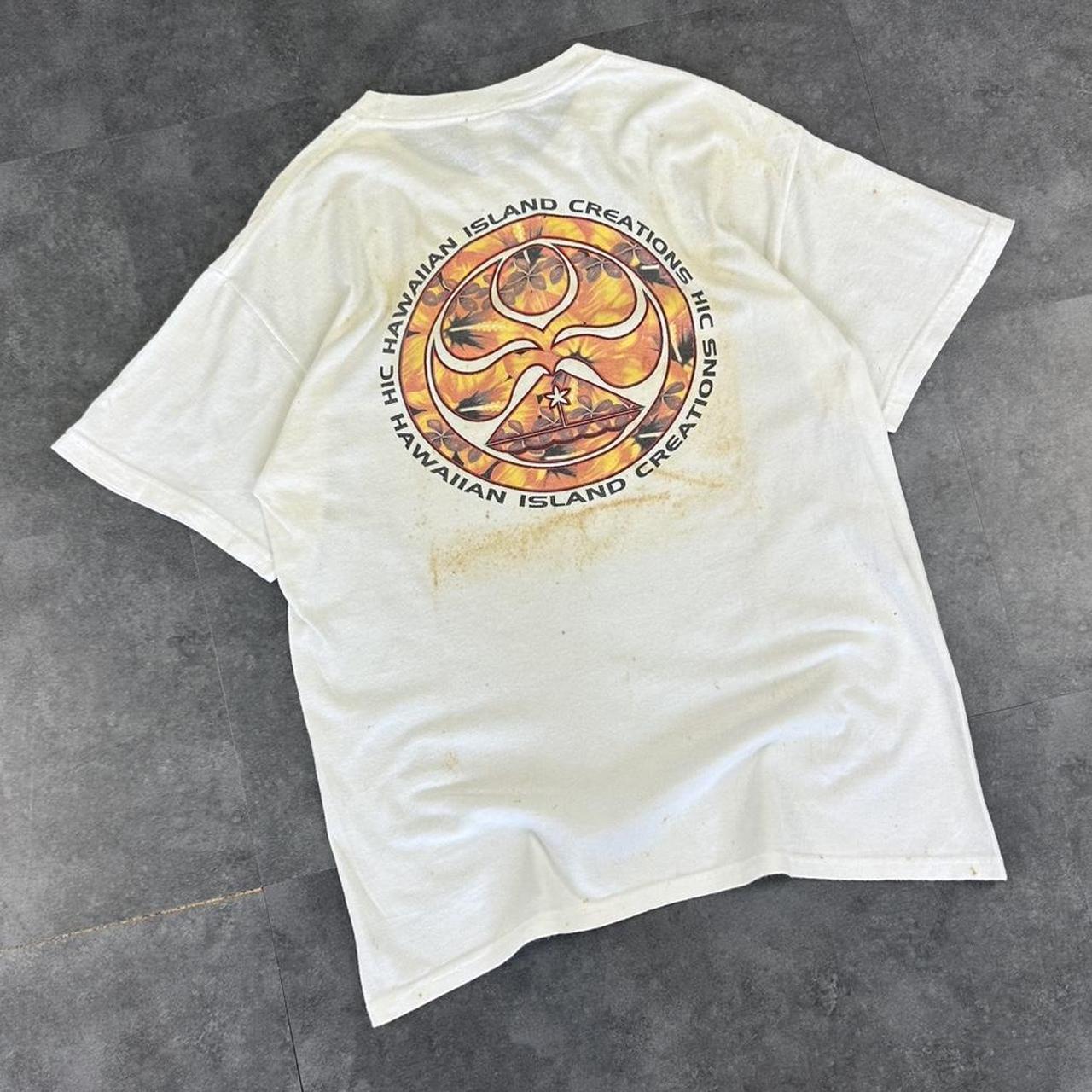 Hawaiian Island Creations 2000s Surf Print graphic logo T shirt