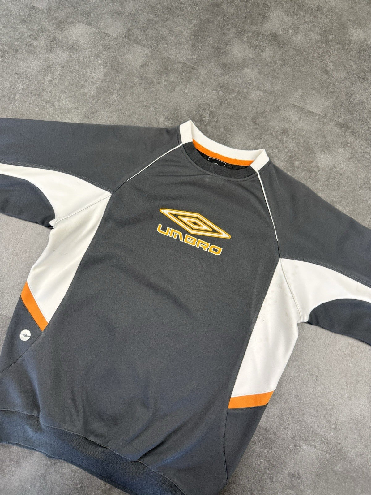 Umbro Vintage Spellout 2 Tone Training Sweatshirt 90s Sportswear Football Size S