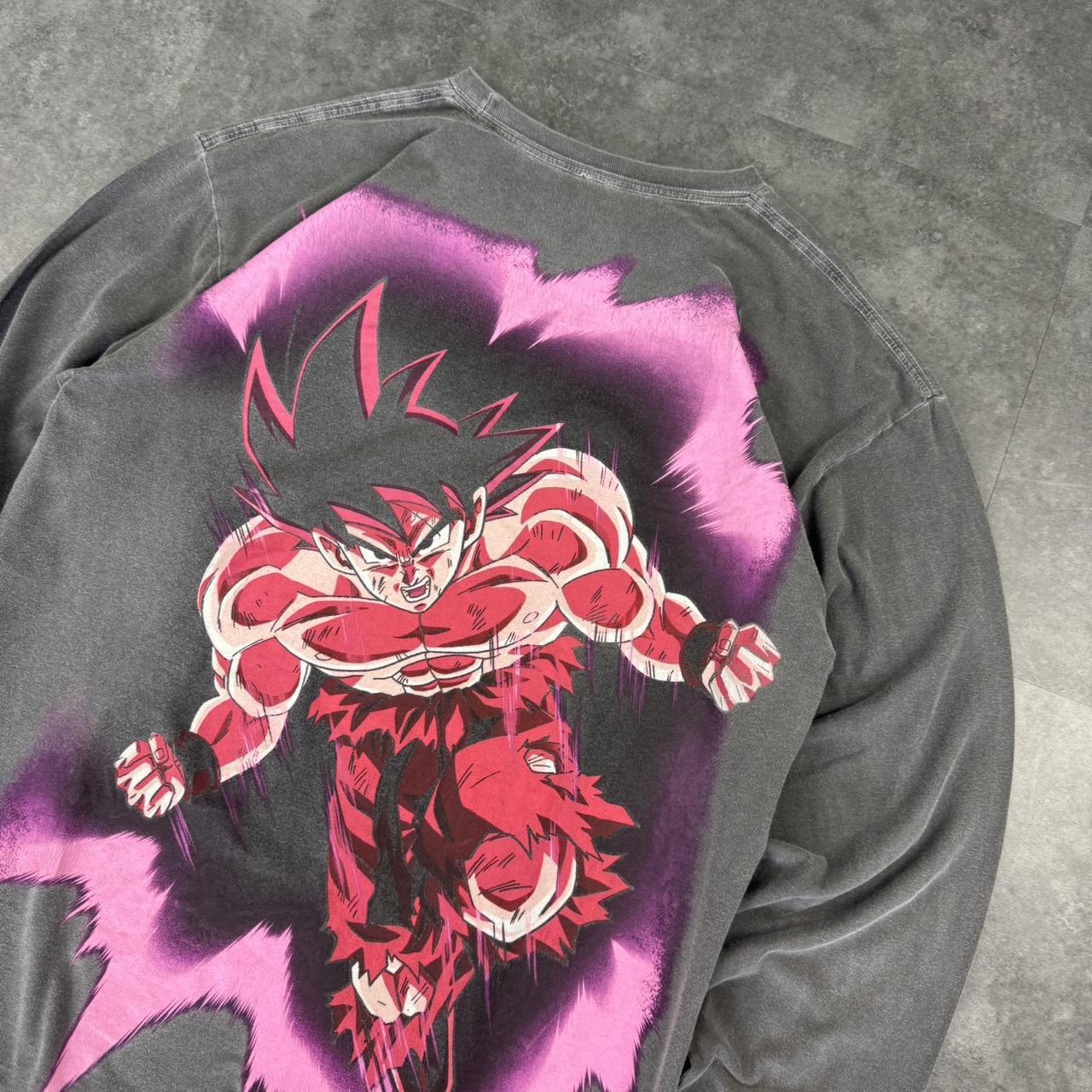 Dragon Ball Z 2000s skate hiphop Y2K logo print graphic long sleeve T shirt