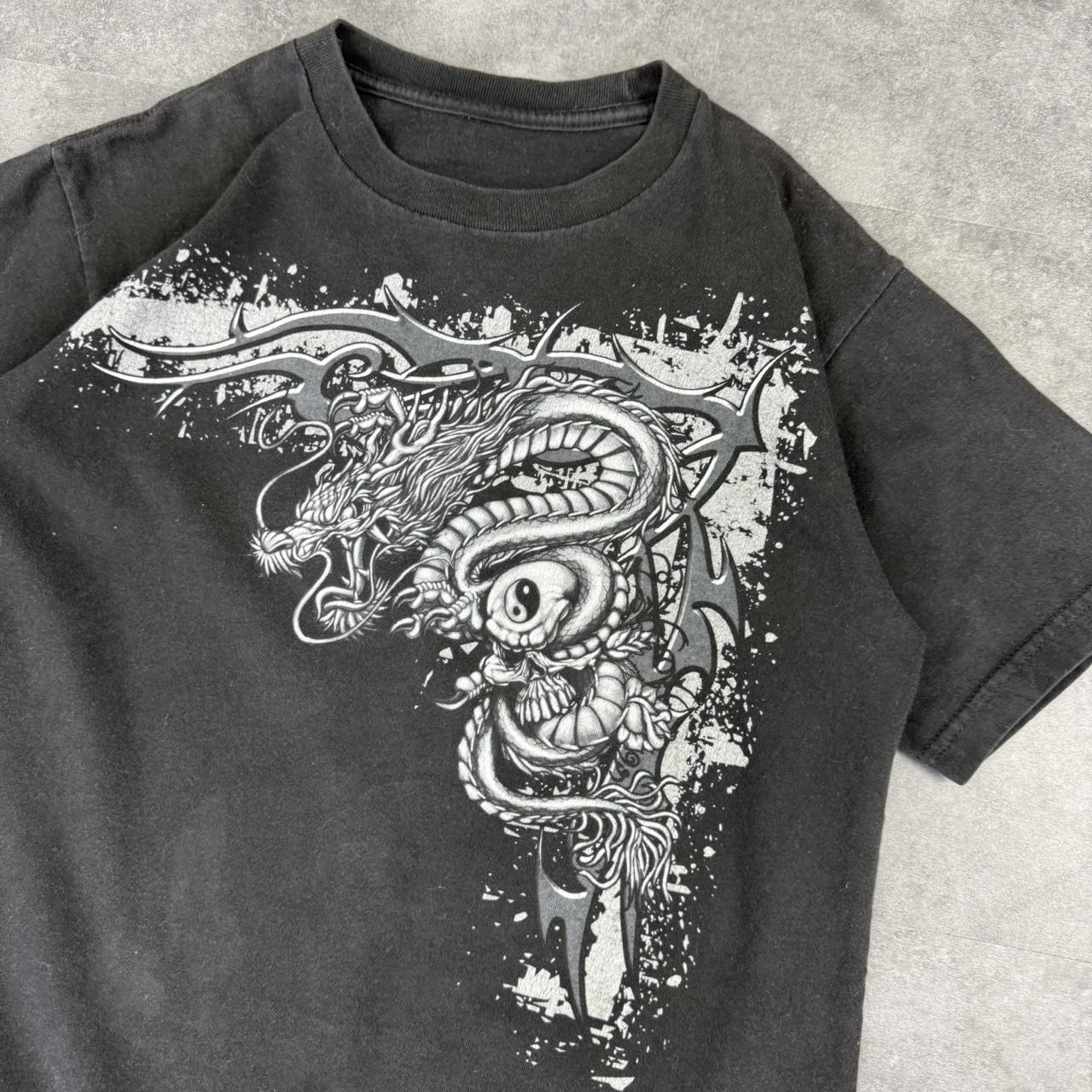 Women’s 2000s Dragon gothic Print Logo graphic T shirt