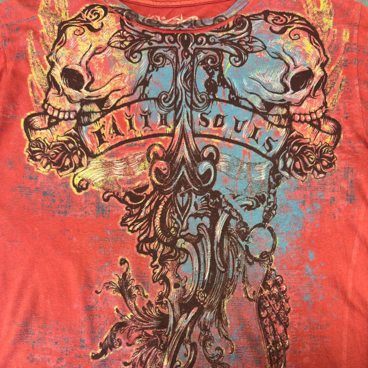 Anthem of Rock T 2000s Y2K logo Fire Skulls print Grunge design