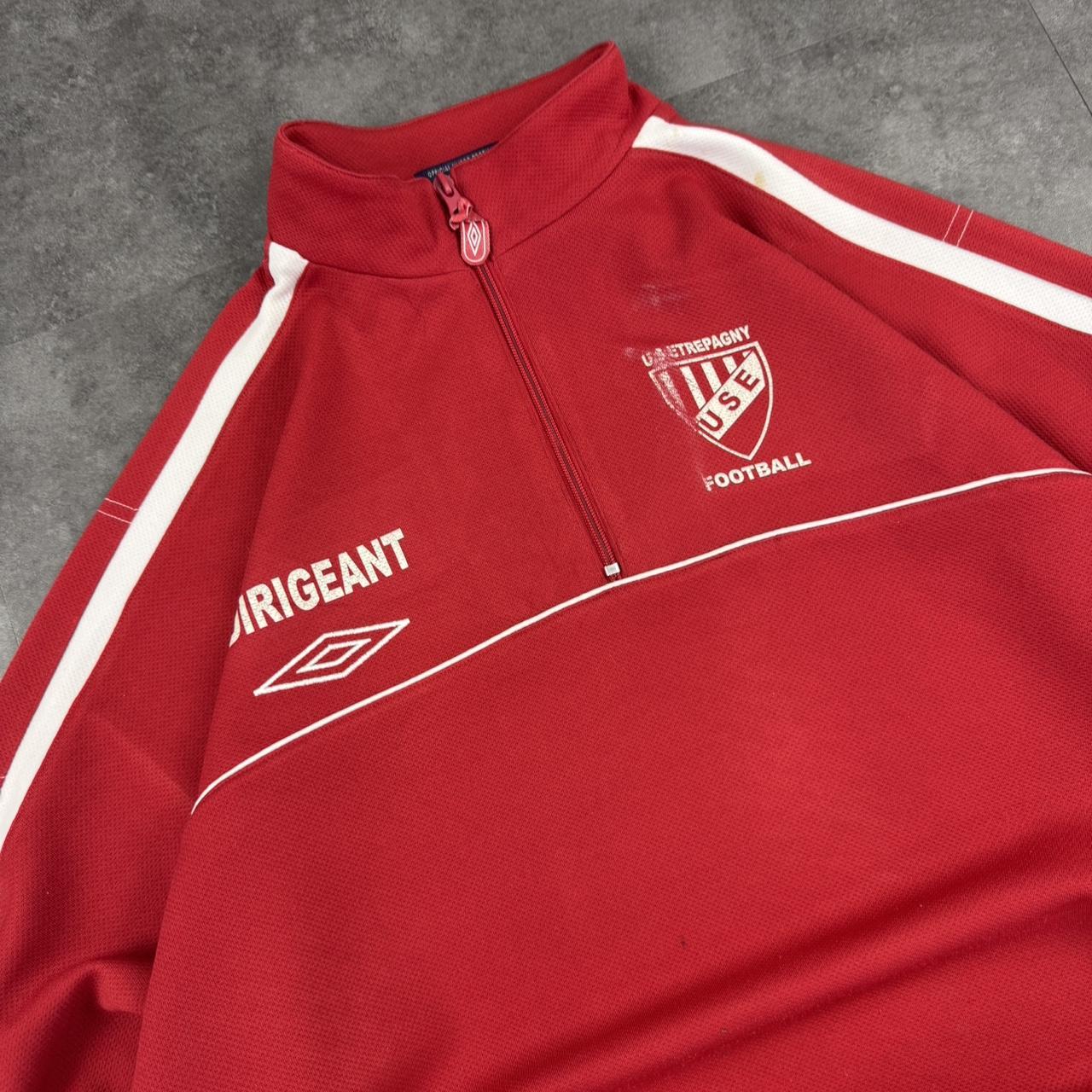 Vintage Umbro 2000s British sportwear big Logo classic embroidered 1/4 football sweatshirt