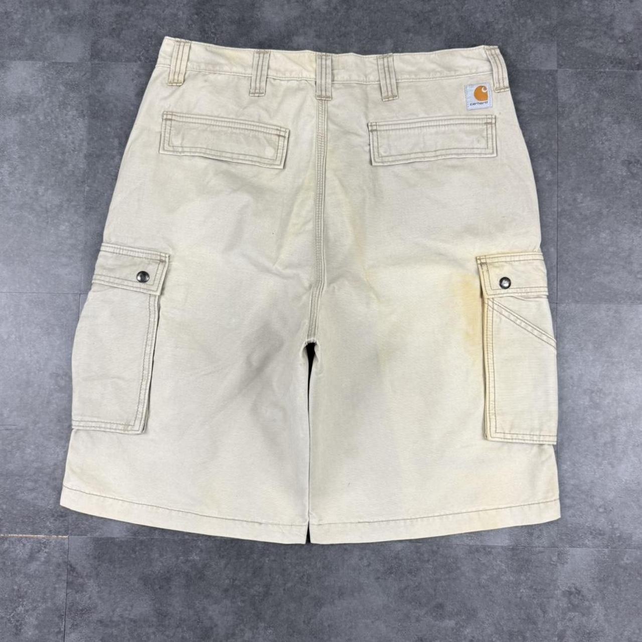 Carhartt 2000s carpenter Bermuda check dungaree workwear comfort fit cargo shorts