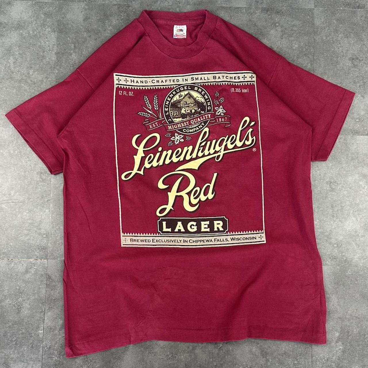 Fruit Of The Loom 2000s Print graphic German Lager logo T shirt