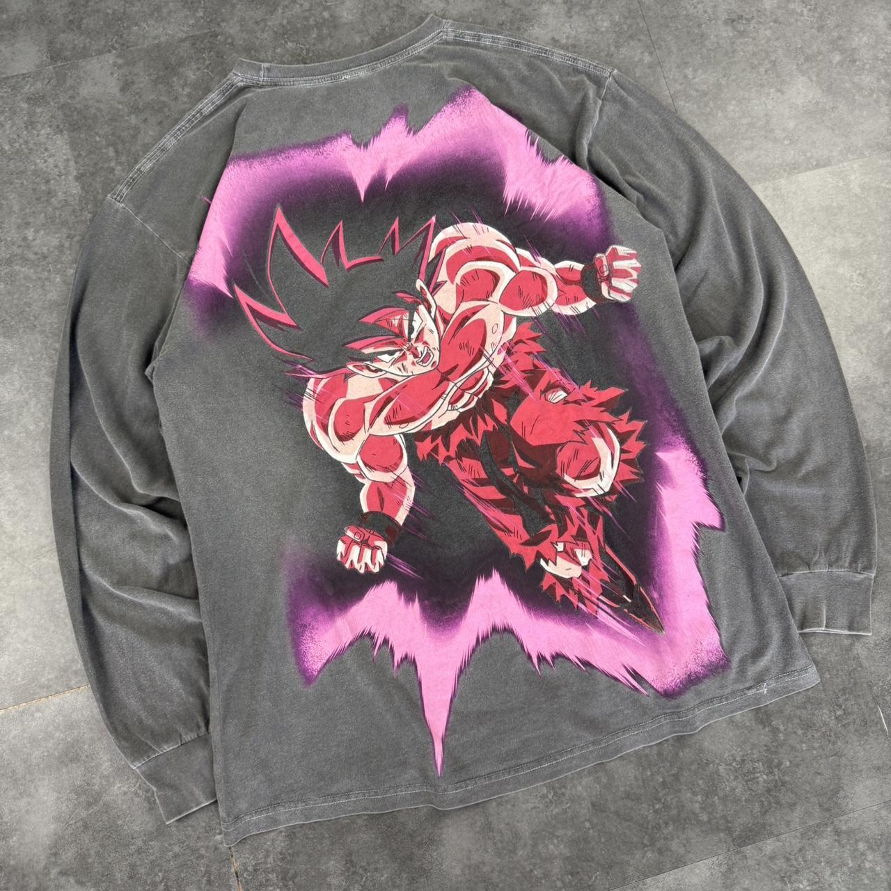 Dragon Ball Z 2000s skate hiphop Y2K logo print graphic long sleeve T shirt