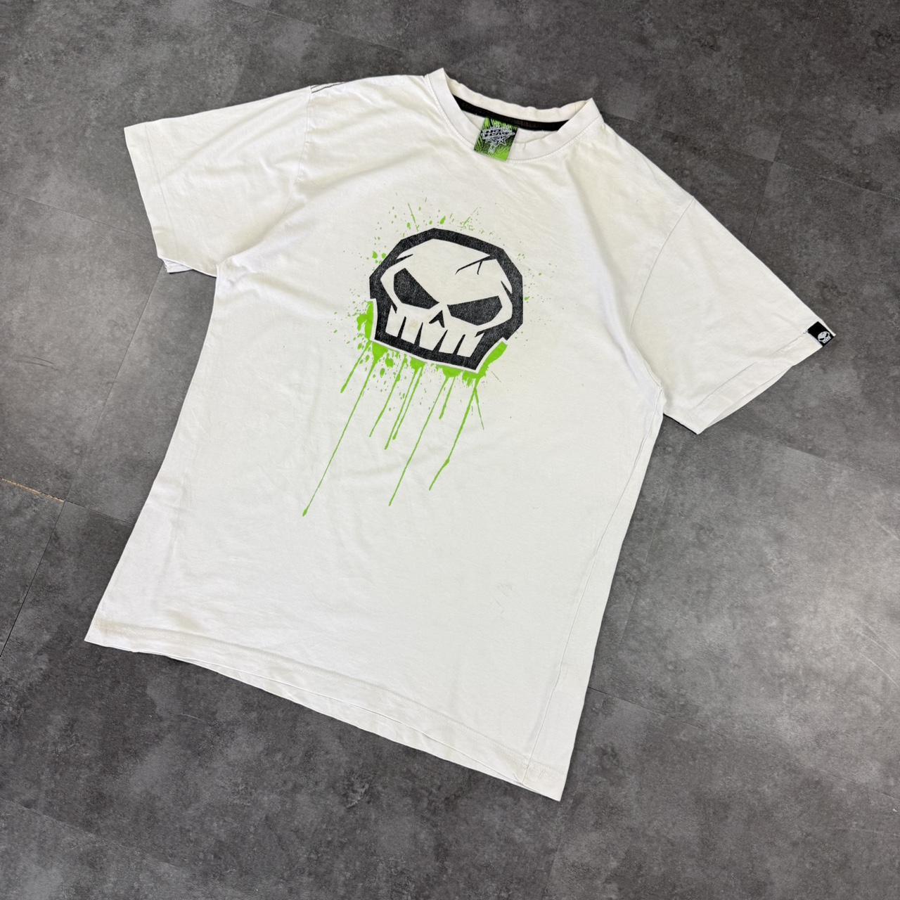 No Fear 2000s Print graphic Skull logo T shirt