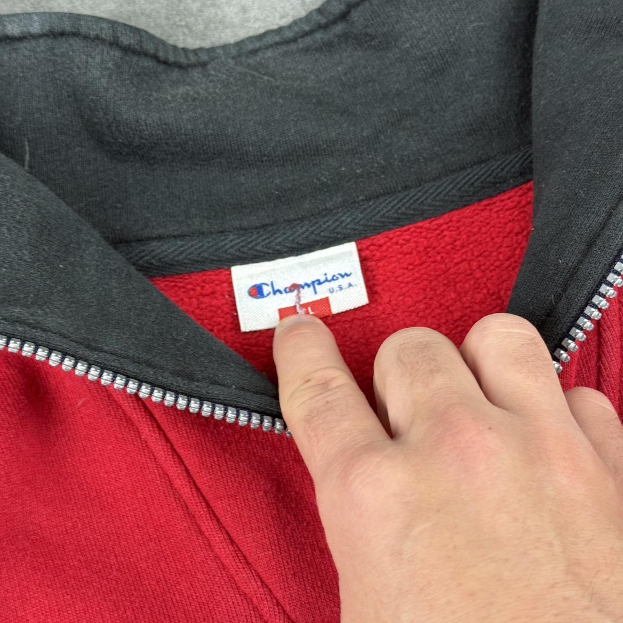 Champion 1/4 zip 2000s vintage sportwear big Logo embroidered zip up sweatshirt