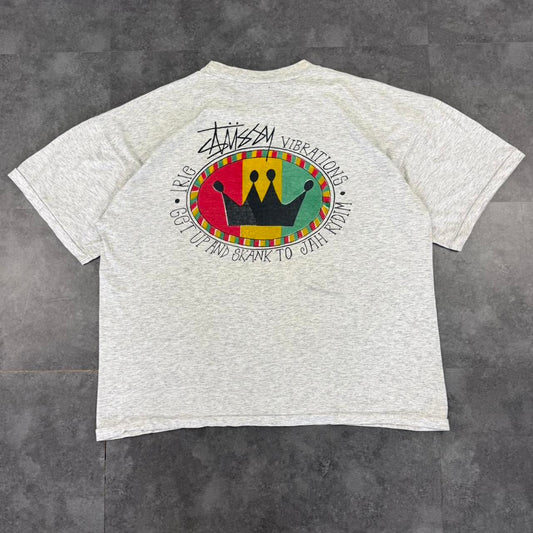 Stussy rare 90s Y2K Jamaica print graphic logo shirt