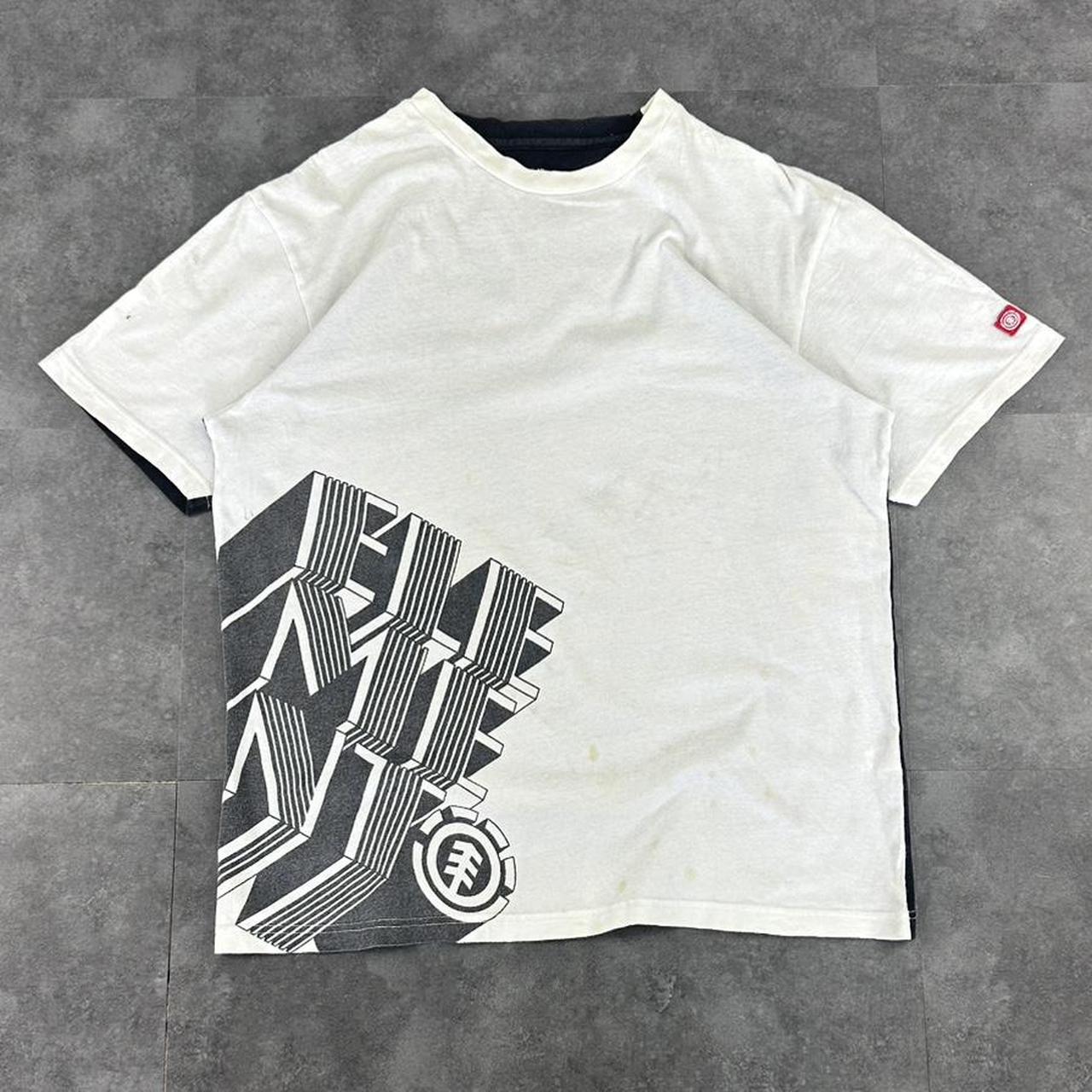 Element 2000s Arty Dual Colour print graphic logo T shirt