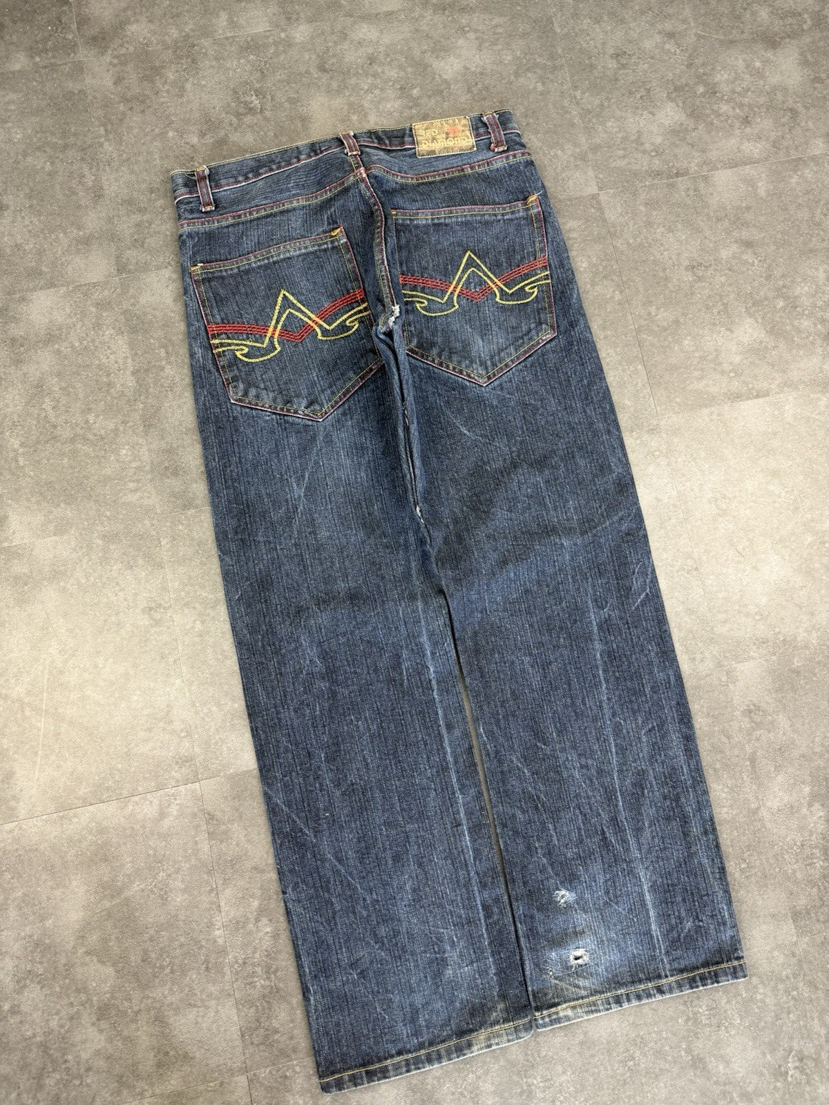 Red Diamond 2000s Hip Hop Grunge Baggy Jeans 90s Y2K Vintage Skate Jeans 36W 32L