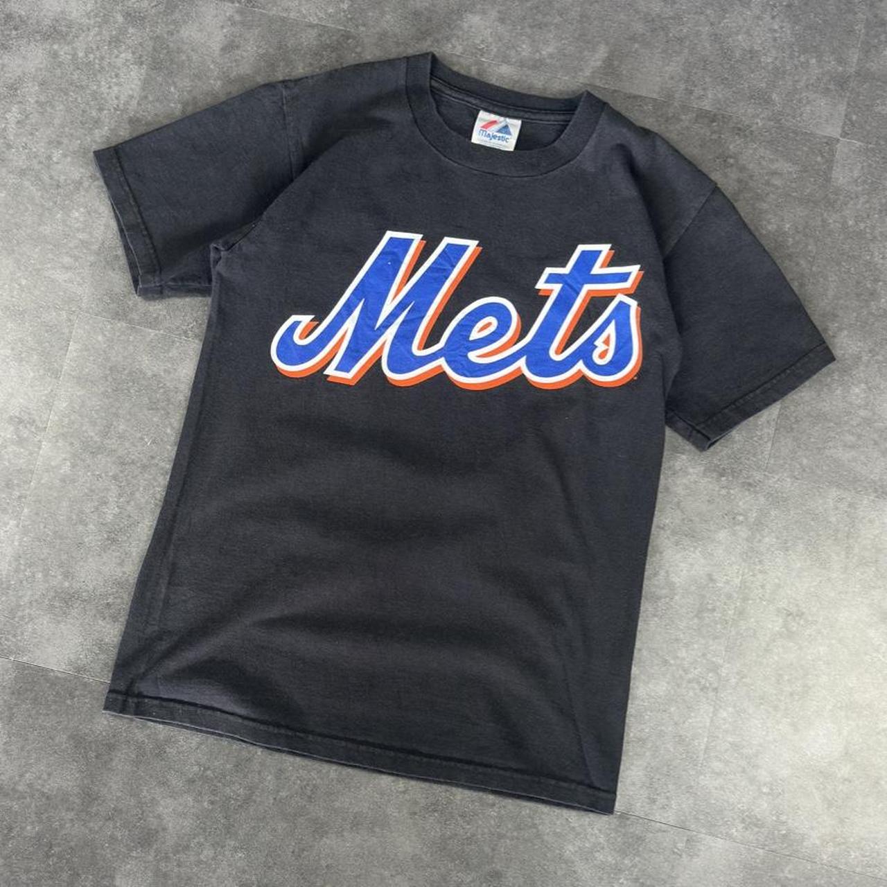 Majestic T 2000s Y2K logo Mets Team print design