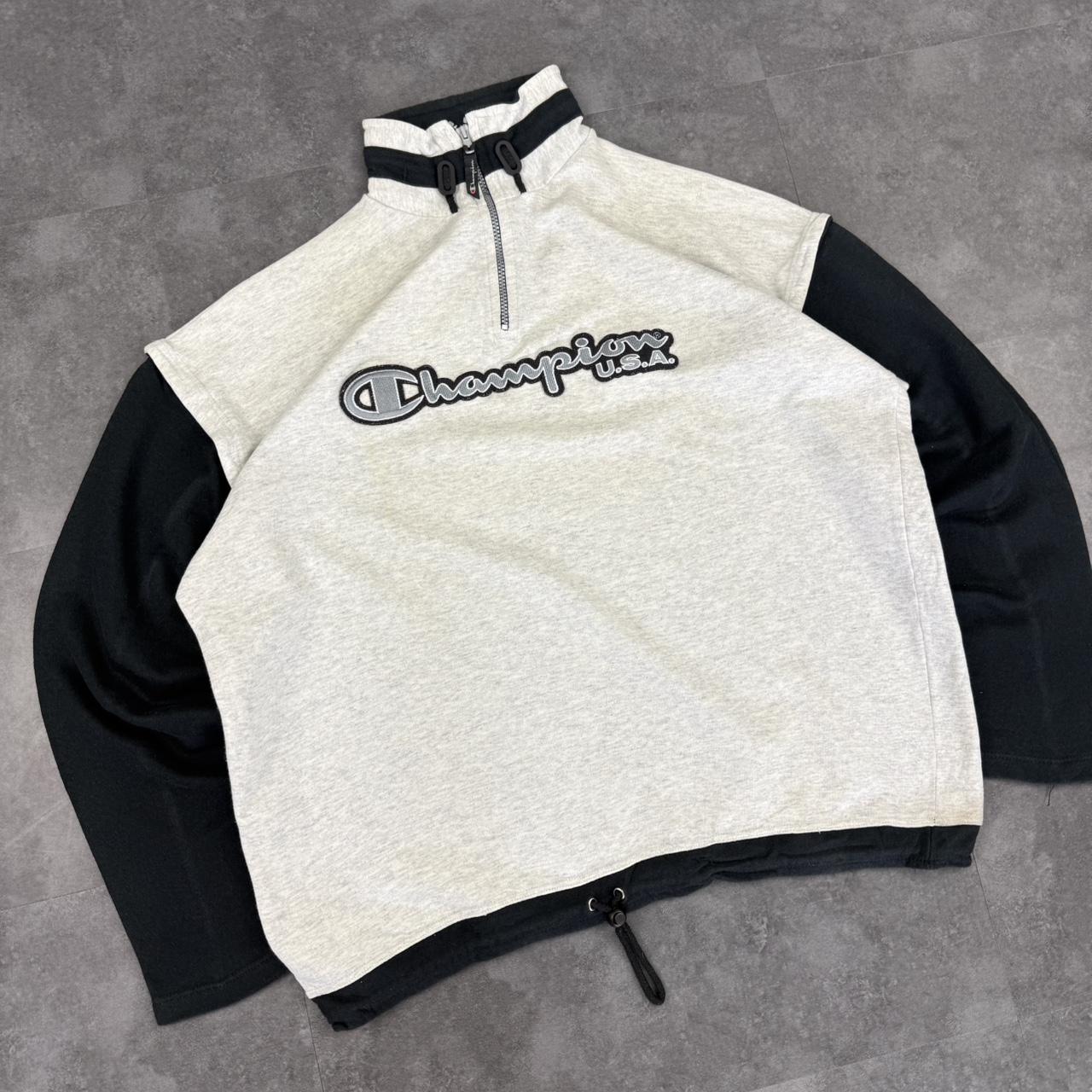 Champion 2000s vintage Spellout big logo 1/4 zip Sweatshirt