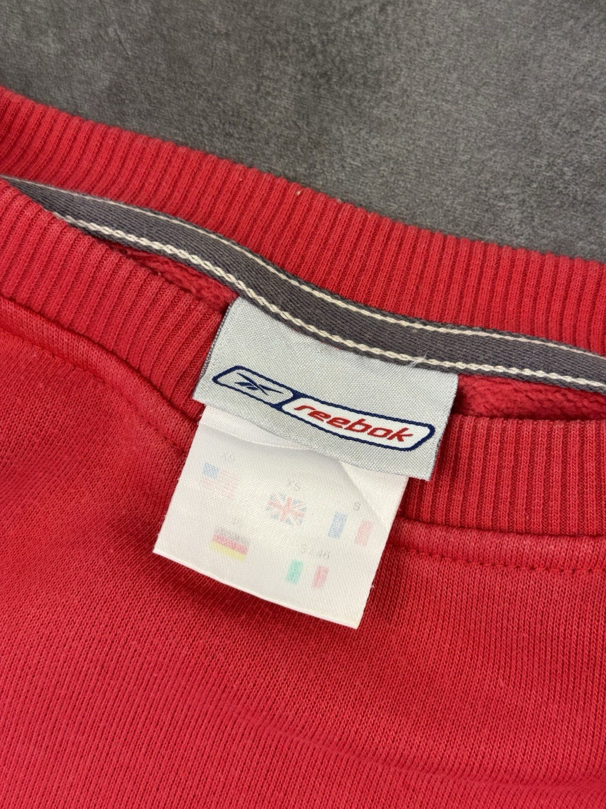 Reebok Vintage Sweatshirt 90s Y2k Embroidered Logo Red Men's Size S