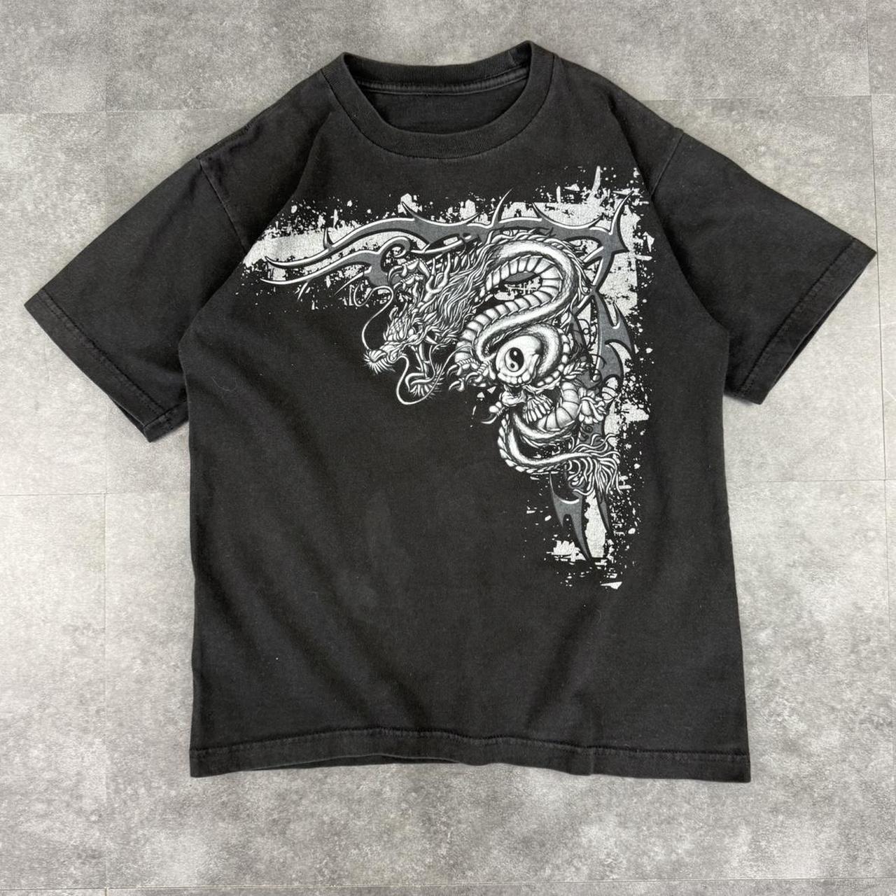 Women’s 2000s Dragon gothic Print Logo graphic T shirt