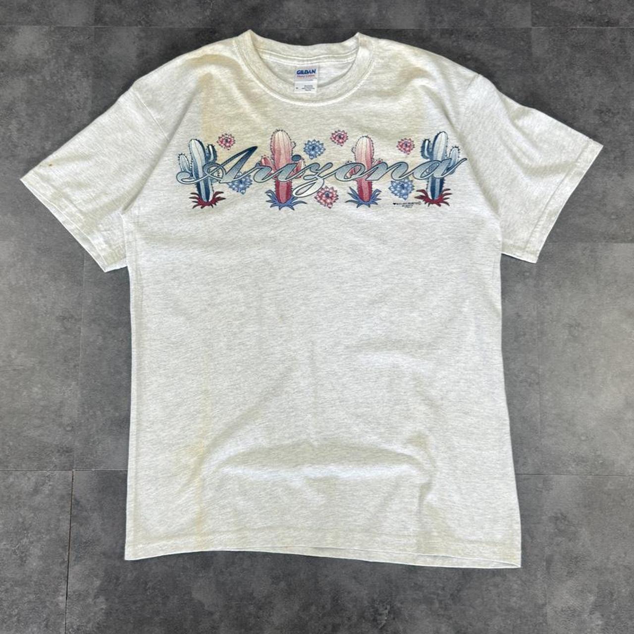 Gildan T 2000s Y2K logo Arizona cactus print design