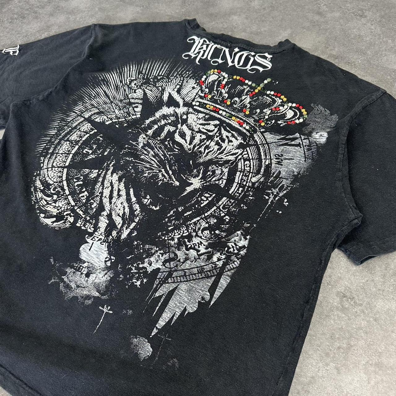 Bare Fox T 2000s Y2K logo print tiger roar graphic T shirt
