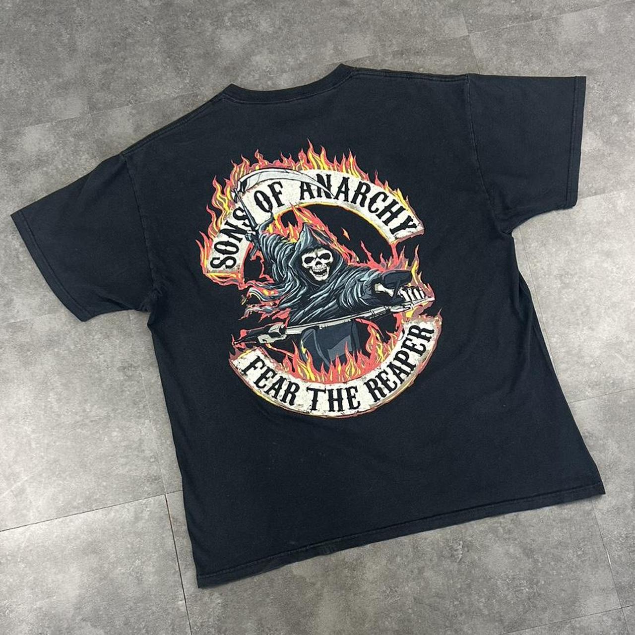 Sons of Anarchy T 2000s Print Fear the Reaper Logo design graphic T shirt