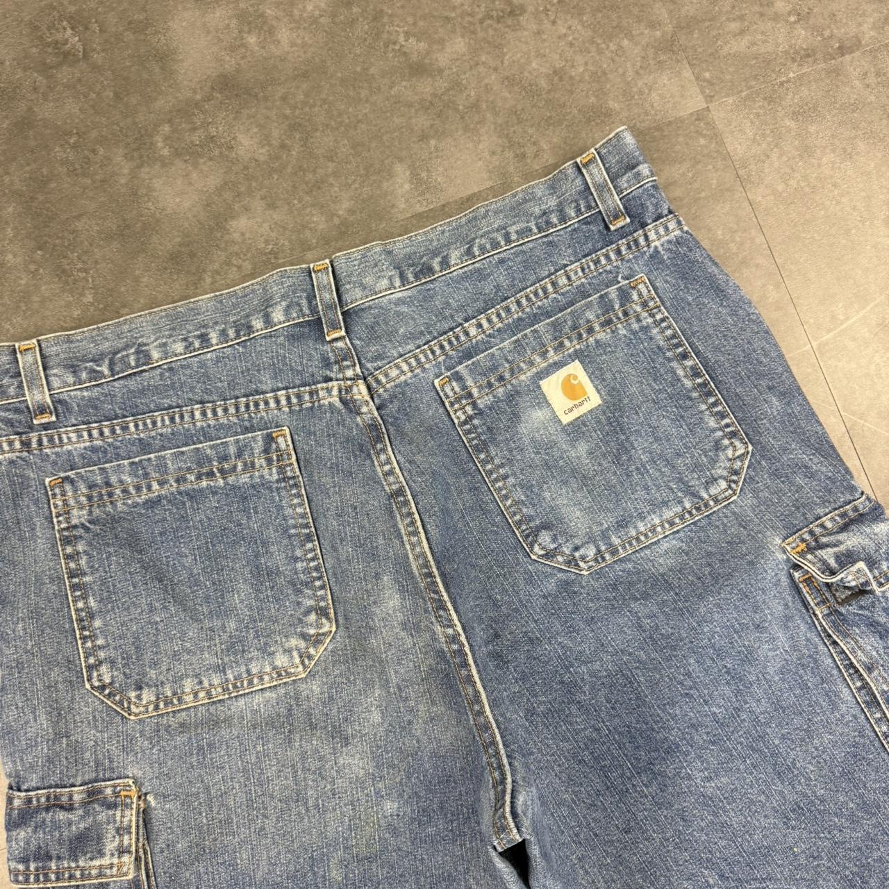 Carhartt 2000s dungaree workwear comfort fit denim shorts jorts