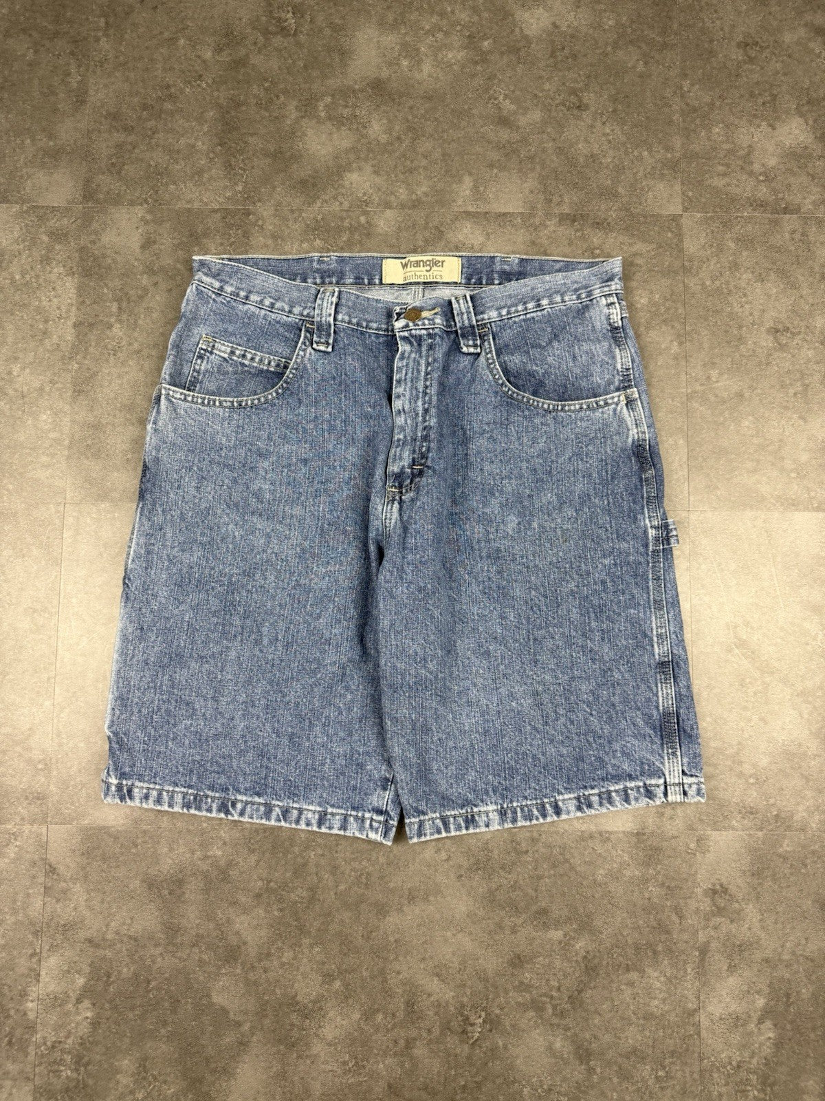 Wrangler Vintage Baggy Carpenter 90s Y2K Denim Jorts Shorts Skater Workwear 34W