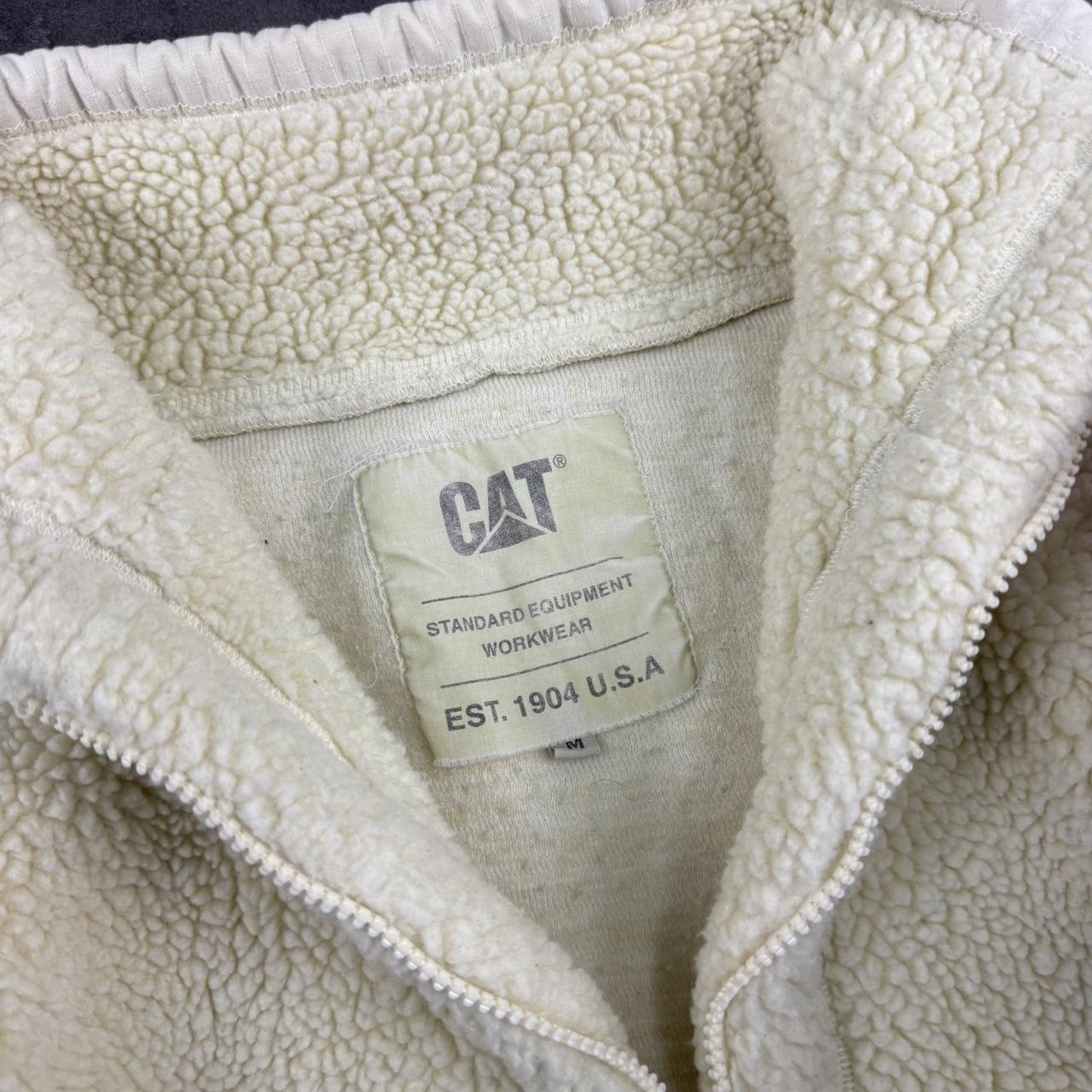 Vintage 2000s CAT workwear cream outdoor Sherpa fleece