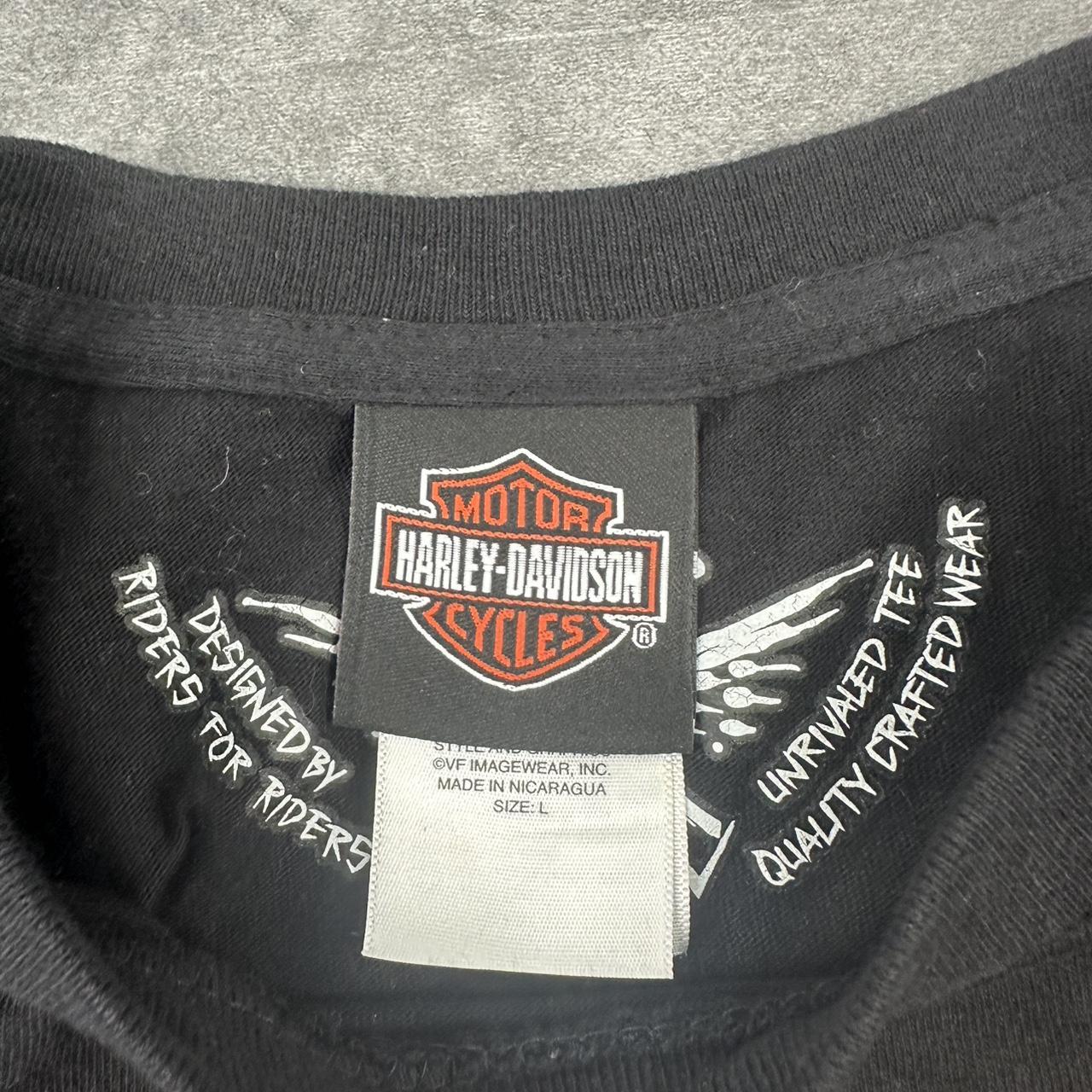 Harley Davidson 2000s biker motorcycle logo Spellout graphic T shirt