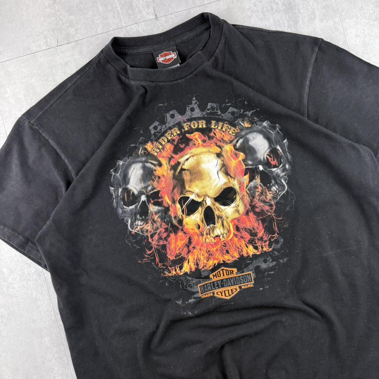 Harley Davidson 2000s biker spellout T shirt