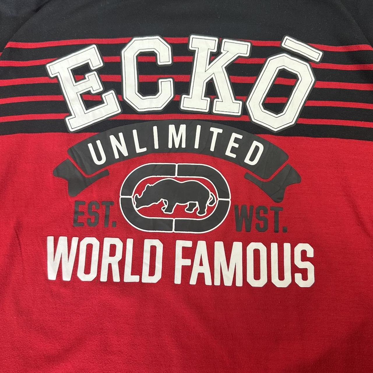 Ecko Unltd T 2000s Y2K logo print Jersey design graphic T shirt