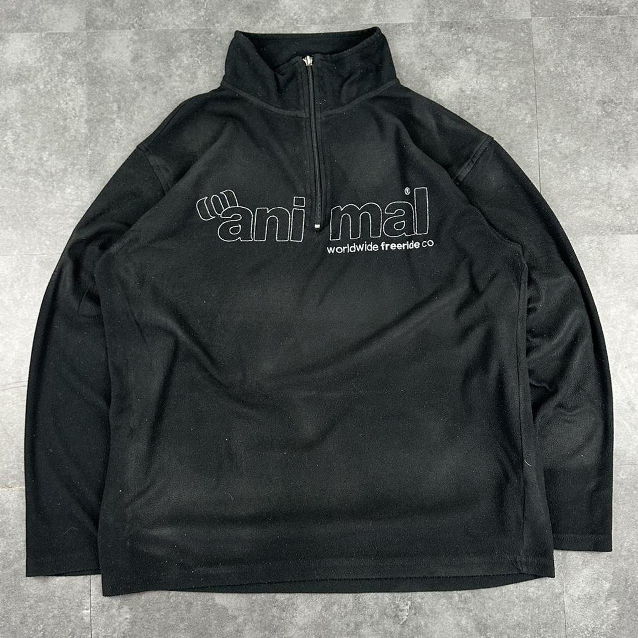Animal 90s Y2k 1/4 zip embroidered logo Sweatshirt