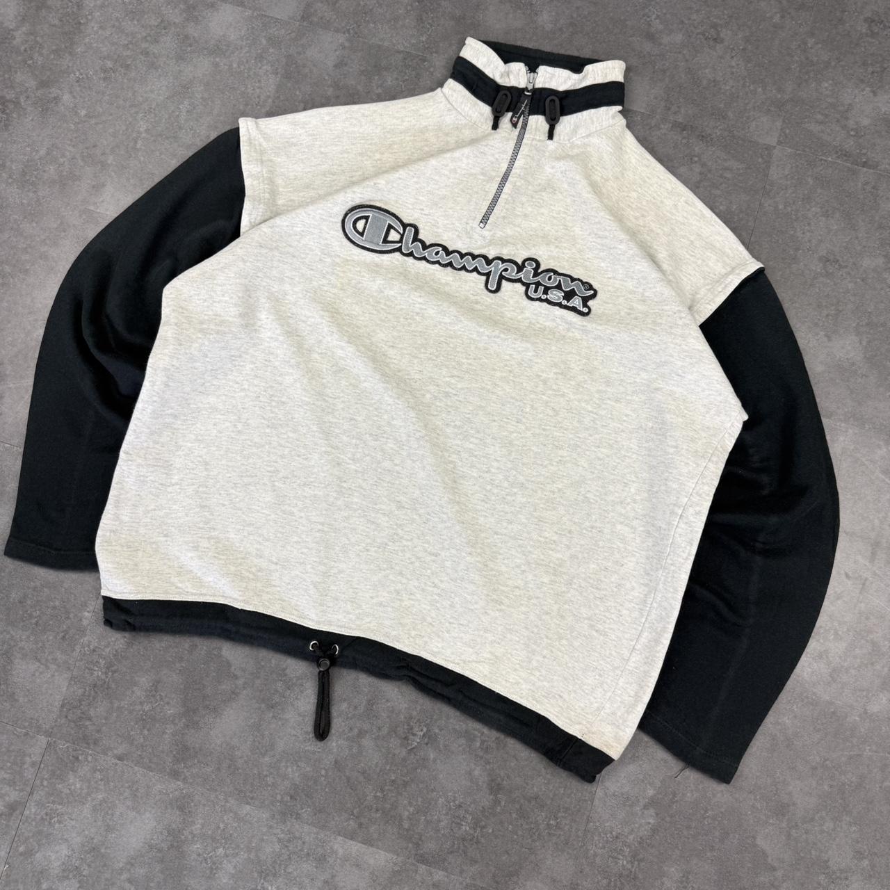 Champion 2000s vintage Spellout big logo 1/4 zip Sweatshirt