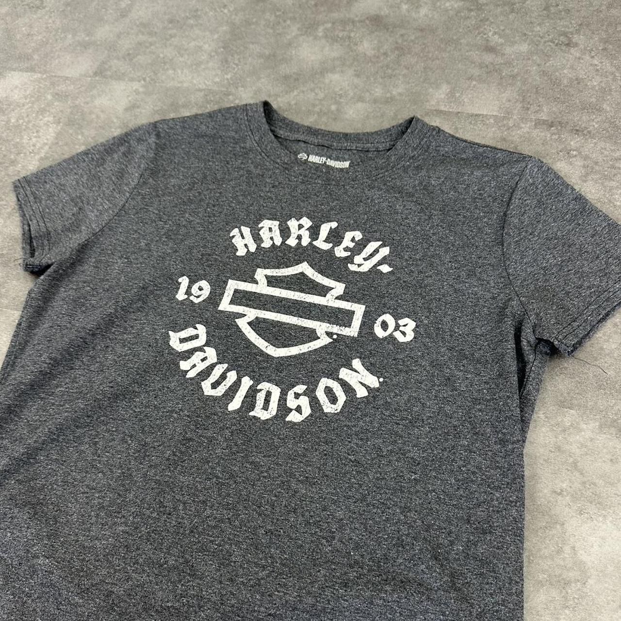 Harley Davidson 2000s short sleeved biker motorcycle logo Spellout graphic T shirt
