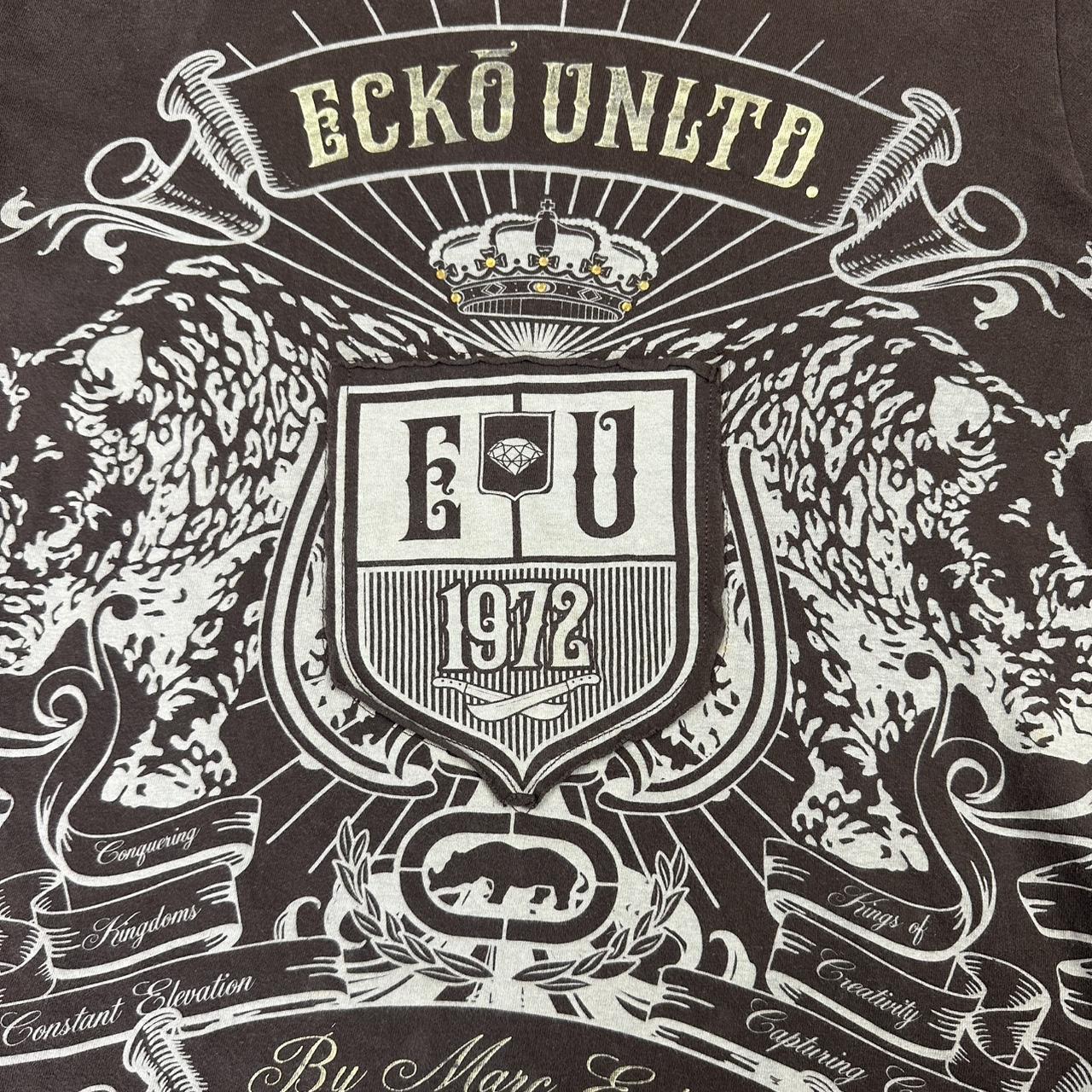 Ecko Unltd 90s Y2K Embroidered crest print graphic logo shirt