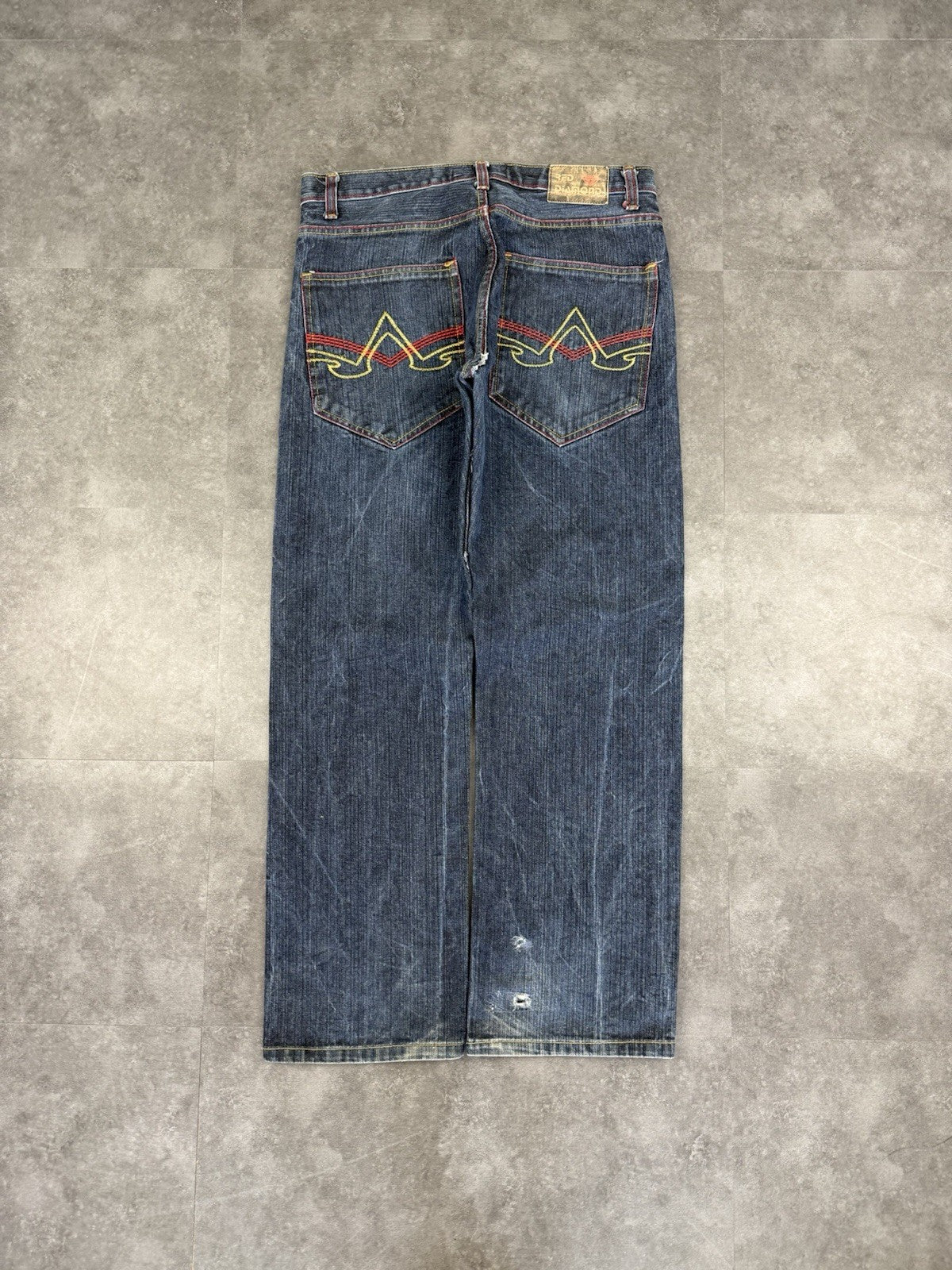 Red Diamond 2000s Hip Hop Grunge Baggy Jeans 90s Y2K Vintage Skate Jeans 36W 32L