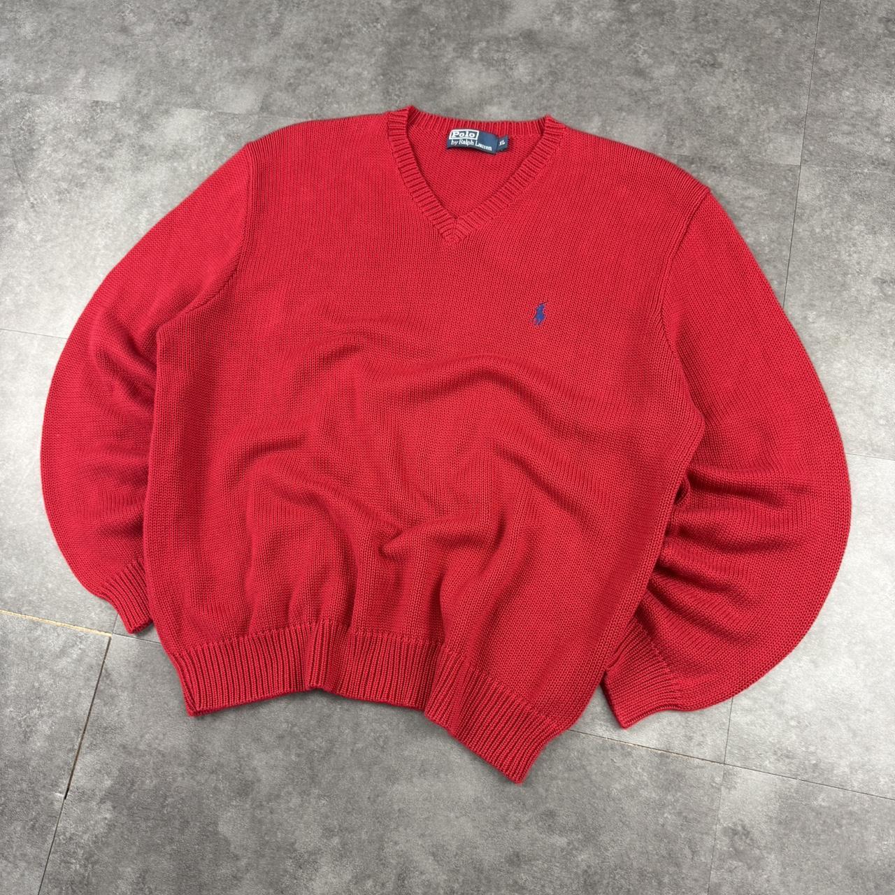 Polo Ralph Lauren 90s chunky knit v neck jumper