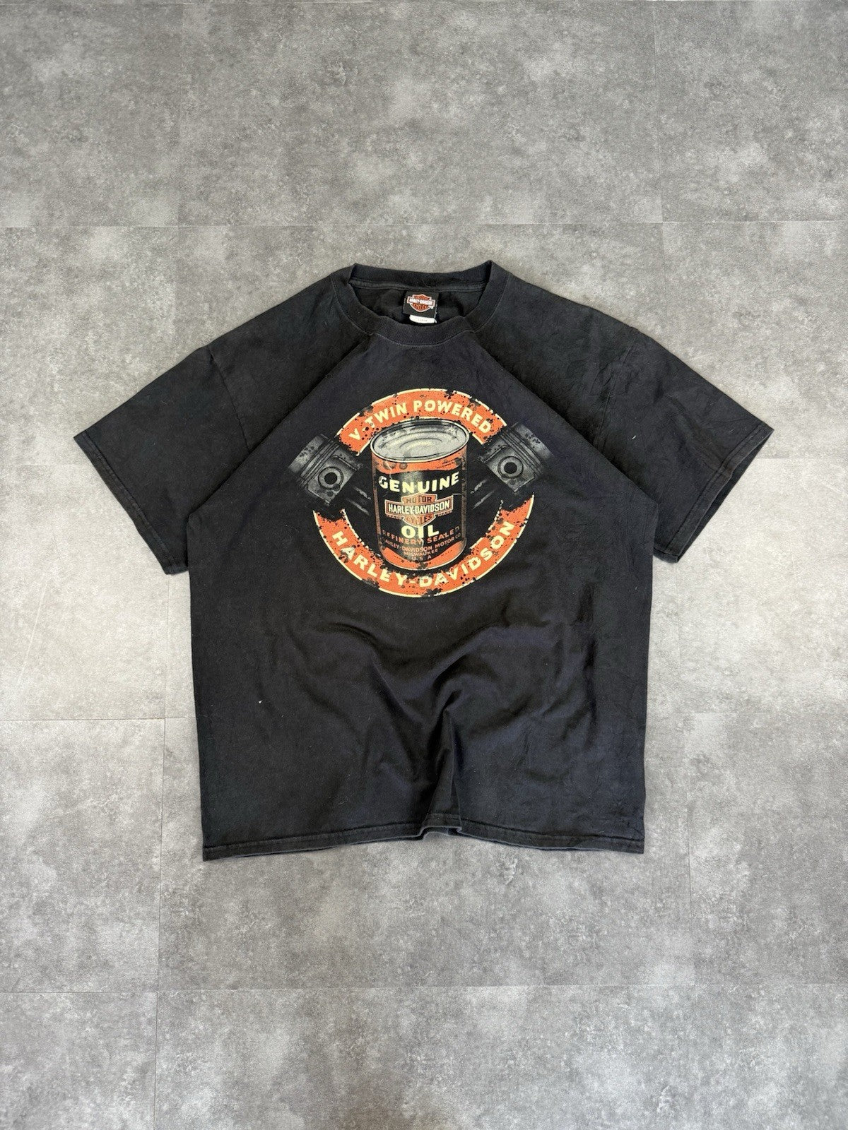 Harley Davidson Y2k Biker Grunge Spellout T-Shirt Sauk City Size XL