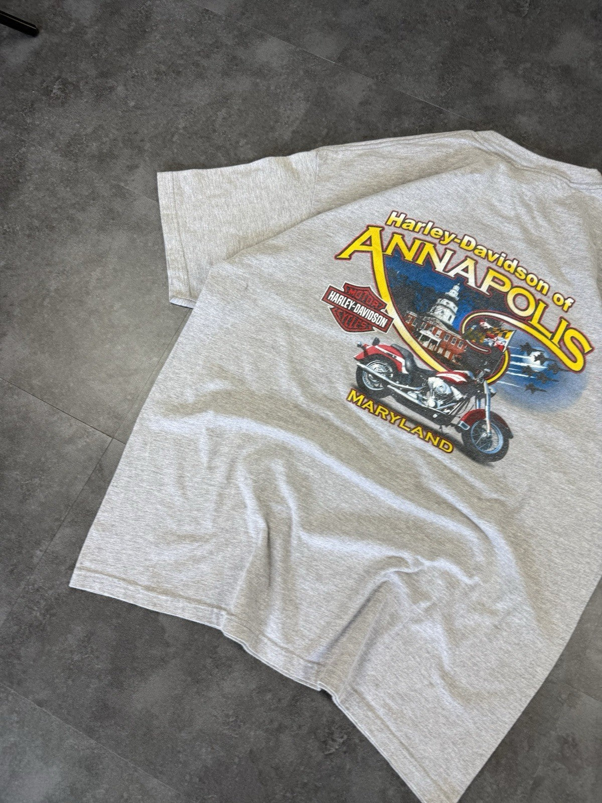 Harley Davidson Vintage T Shirt Mens XL Y2k 90s Biker Annapolis Maryland