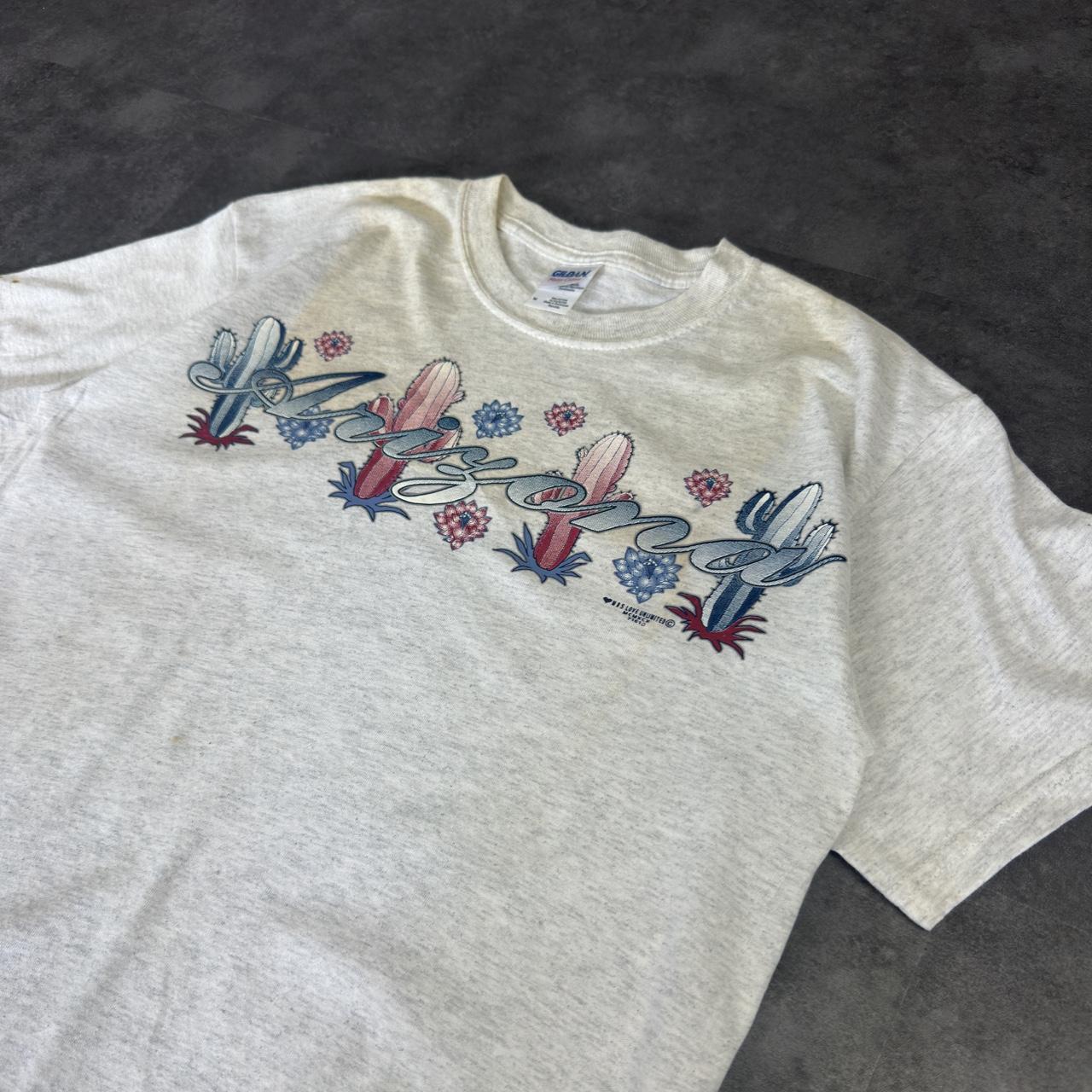 Gildan T 2000s Y2K logo Arizona cactus print design