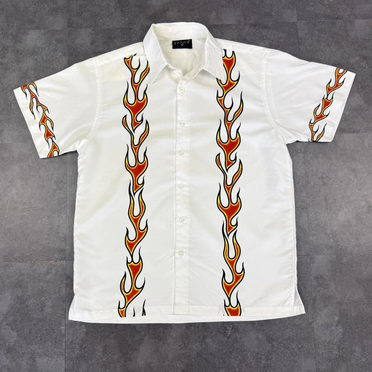 Urban spirit 2000s vintage 90s Y2K lightweight Summer racing button down bowling Shirt