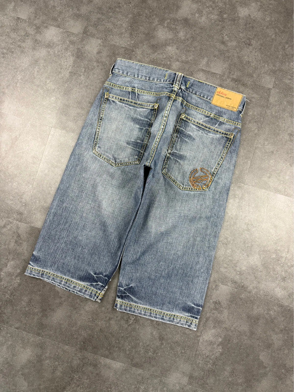 2000s HipHop Vintage Embroidered Denim Shorts Jorts y2k 90s